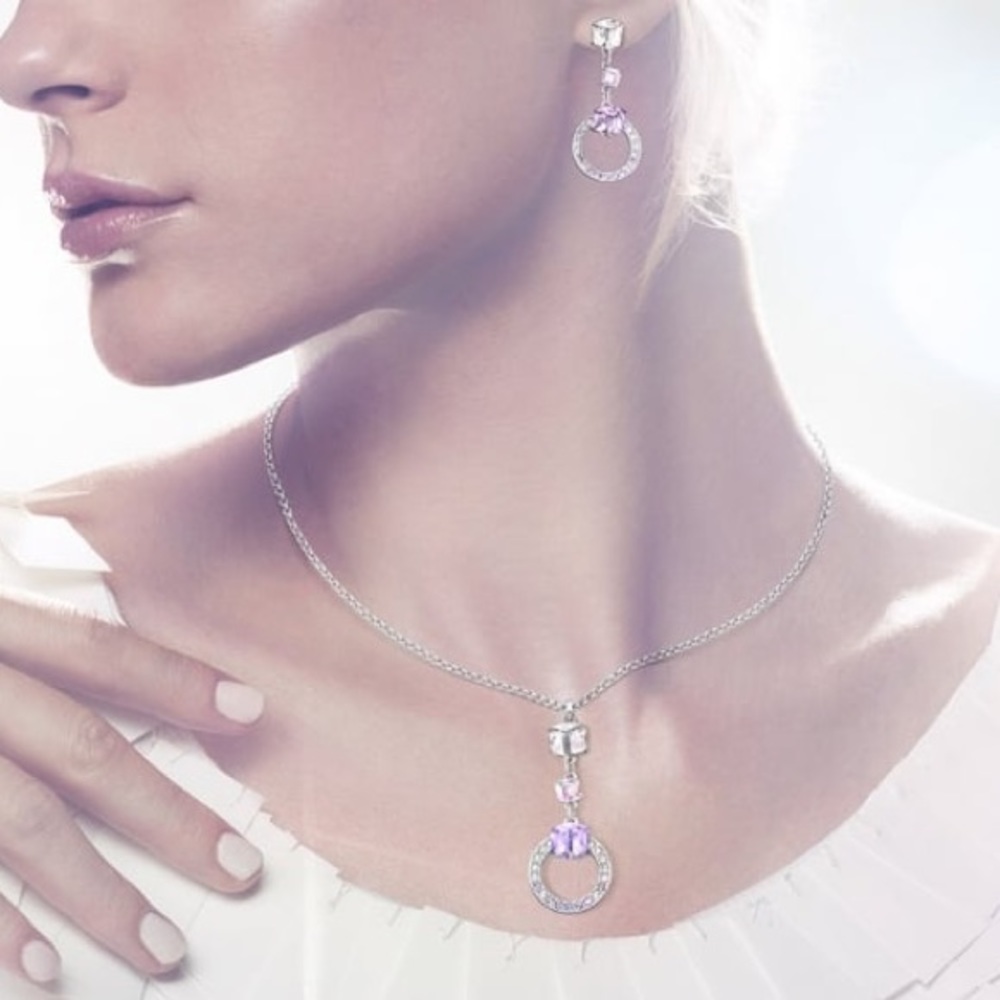 Swarovski Geometric Necklace & Earrings